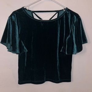 Green velvet Charlotte Russe top